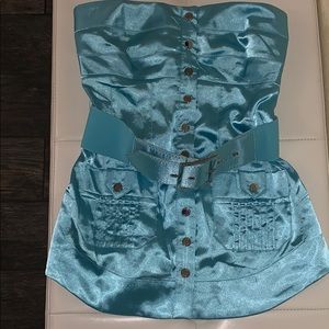 Turquoise Bebe tube top with belt ✨💫